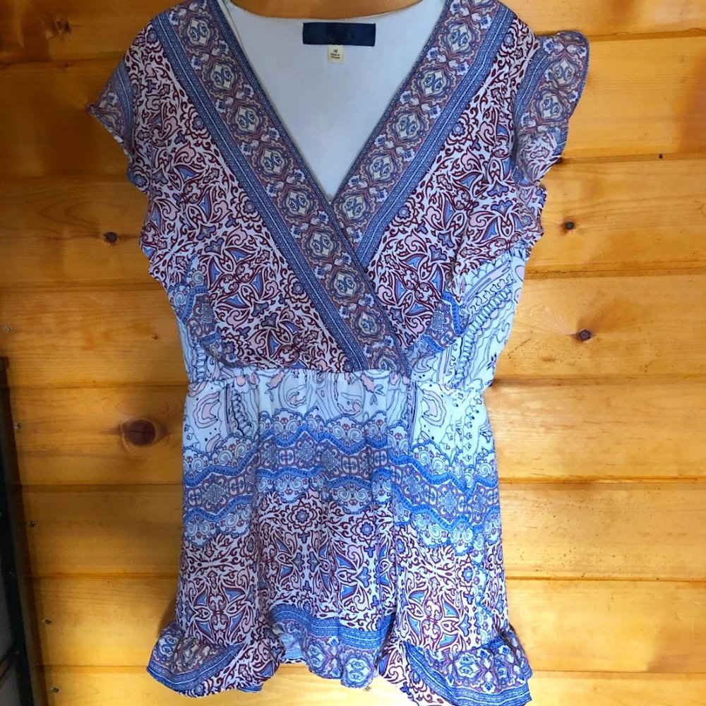 Boho Flower Pattern Romper